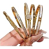 5-Piece Elegant Stainless Steel Bracelet Set, Fashionable Classic Design, Silver/Gold Love Bangle Non Tarnish Stackable Bracelet Trendy Jewelry Gift Gifts for Girlfriend Wife Her