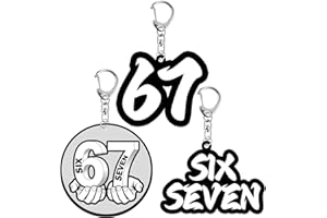 3Pcs 6-7 Keychain, Acrylic 6 7 Popular Meme Keychain with Lobster Clasp, Funny Party Favors & Gifts for Women, Bag Charms, Ac