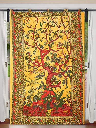 Tree Of Life Wall Hanging Wall Hippie Single Curtain Mandala Window Door Cover Curtain Hanging Drape Portiere Mandala Decor Mandala Tapestry Twin Size 125 Cm X 208 Cm Curtain Window Curtain