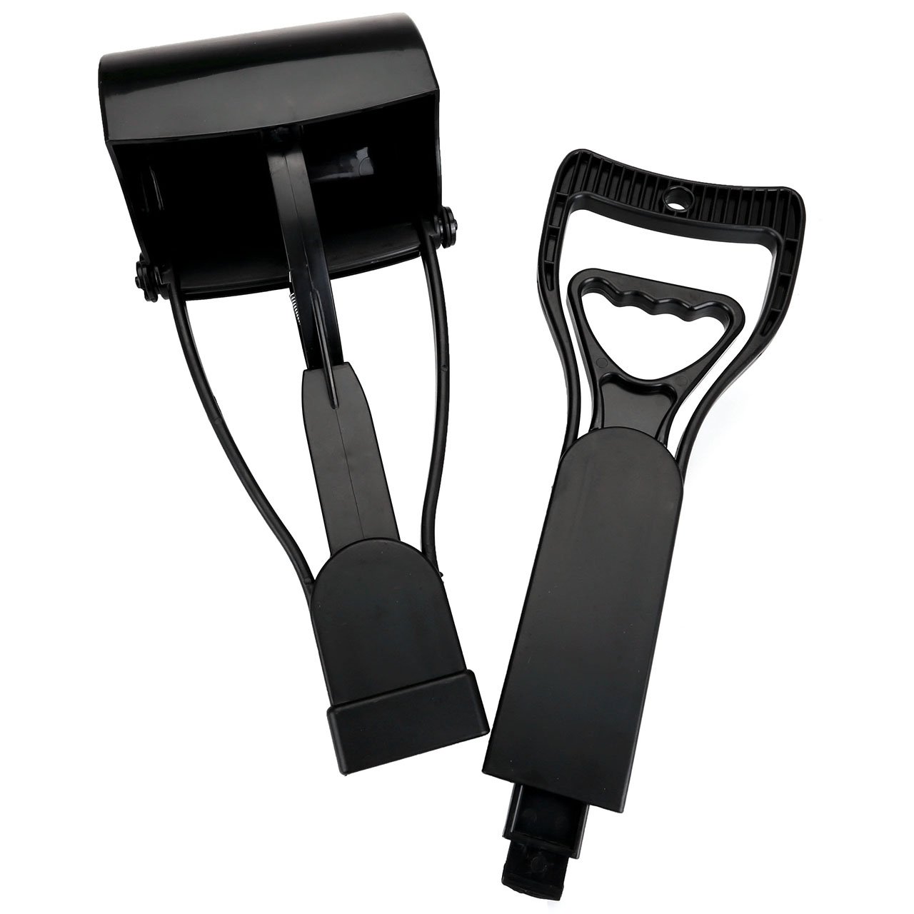 Mogoko Portable Jaw Clamp Poop Scooper Set with Poop Bag Holder and 40 Waste Bags for Outdoor Pet dog Puppy Cat Kitten (L, Black(Combo))