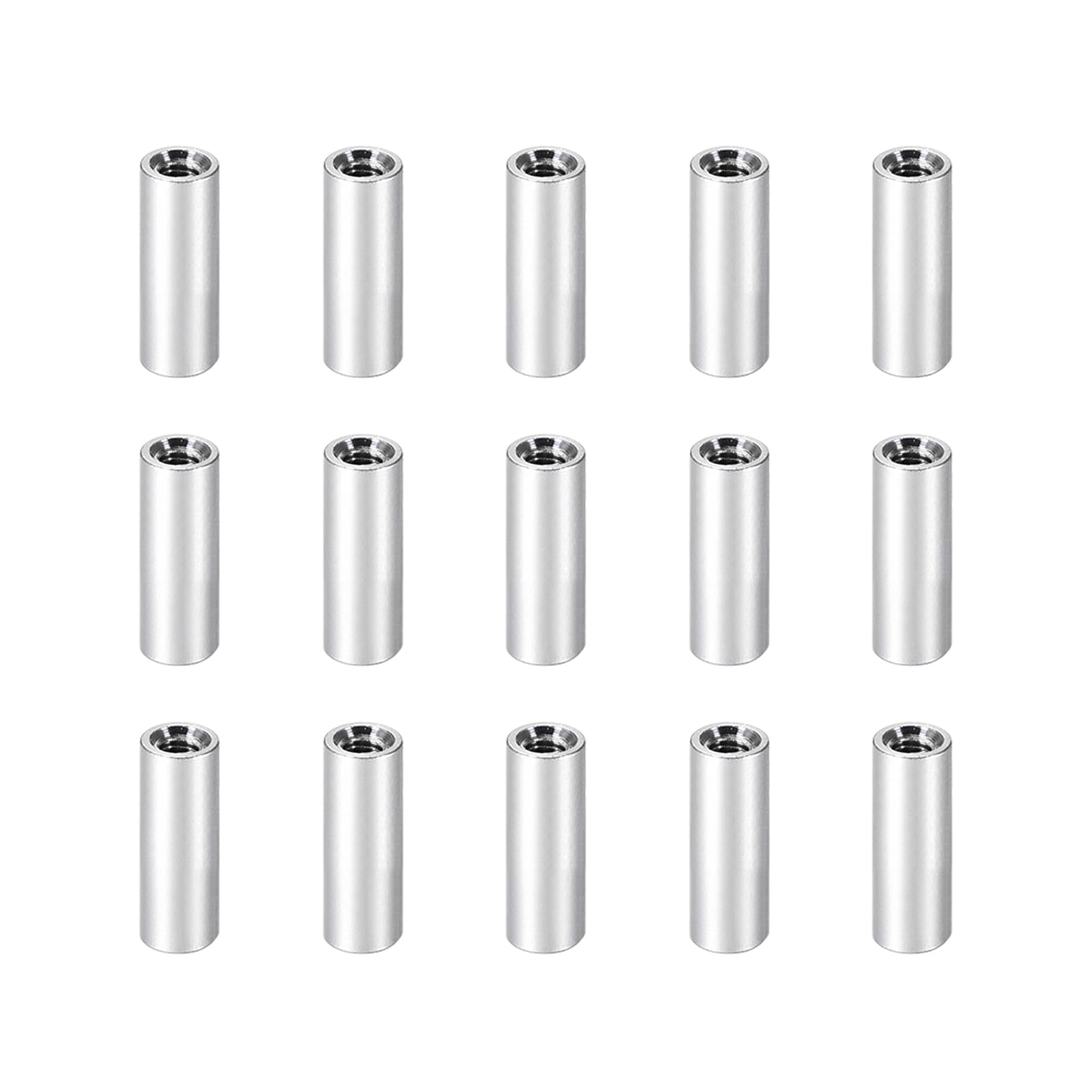 YOKIVE 15 Pcs Standoff Spacer, Aluminum Round Straight Spacer | Prevent Joint Deformation, Great for Robot, Drone (Silver, M3, 15mm)