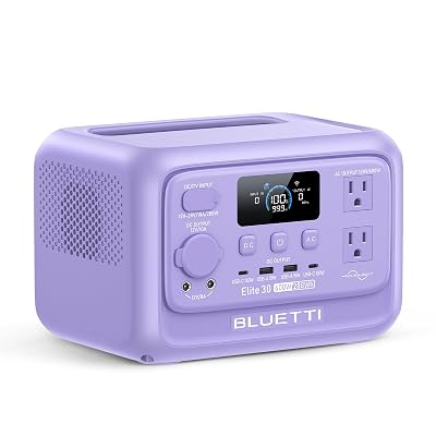 BLUETTI Elite 30 V2 Portable Power Station, 288Wh Solar Generator with 600W AC Outlet (Power Lifting 1500W), Fast Charging LiFePO4 Battery, UPS Backup Power for Camping, Road Trip, Outage