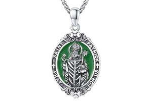 XIXLES 925 Sterling Silver Patron Saint Medal Protection Pendant Necklace Religion Jewelry for Men Women With 316L Stainless Steel Chain and Gifts Box