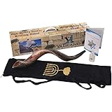 Shofar from Israel Set Half Polished Half Natural 28"-30" Kudu Horn Yemenite + Bag + Odor free + Guide + Carrying Box Case