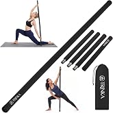 TRINKA Yoga Stick, 5ft Adjustable Mobility Stick for Stretching &amp; Balance | Sturdy Alloy Steel Workout Stick with Fully Foamed Padding, Exercise Pole for Pilates, Posture Correction, Physical Therapy