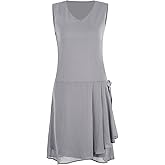 Vijiv Womens 1920s Inspired Flapper Dress High Tea Drape with Bow Fashion Roaring 20s Great Gastby Dress