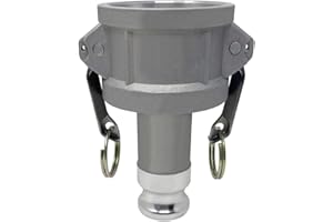 Gloxco Aluminum Type DA Cam and Groove Hose Fitting, Reducer, 2" Female Coupler x 1" Male Adapter (CAM-2010-DA-AL)