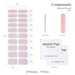 Nelikoo Semi Cured Gel Nail Strips, 20 PCS Gel Nail