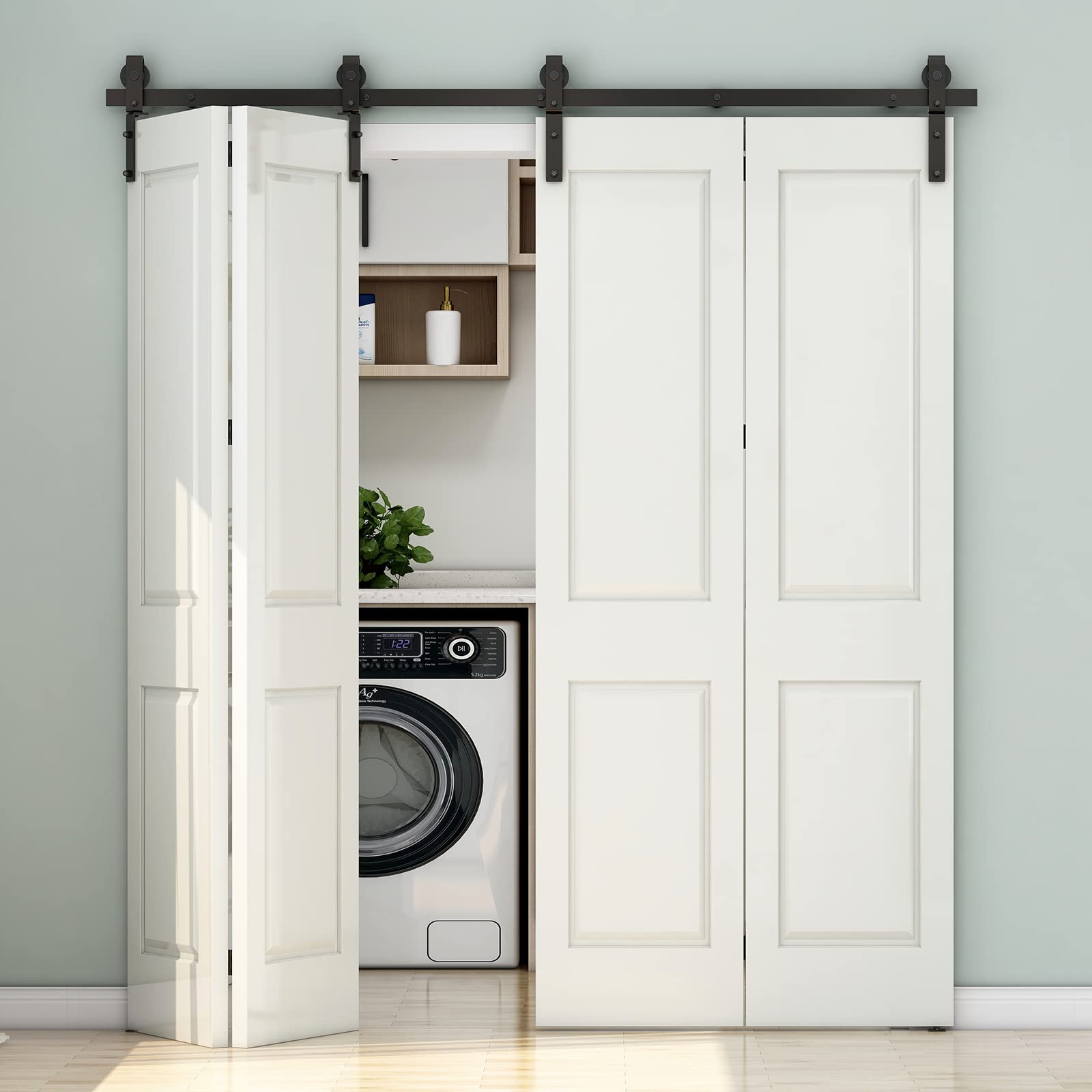 CCJH 6.6FT/80'' Bi-Folding Barn Door Hardware