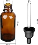 Hyber&Cara Amber Glass Bottle 2x100ml with Glass Pipette Refillable Drops view 2