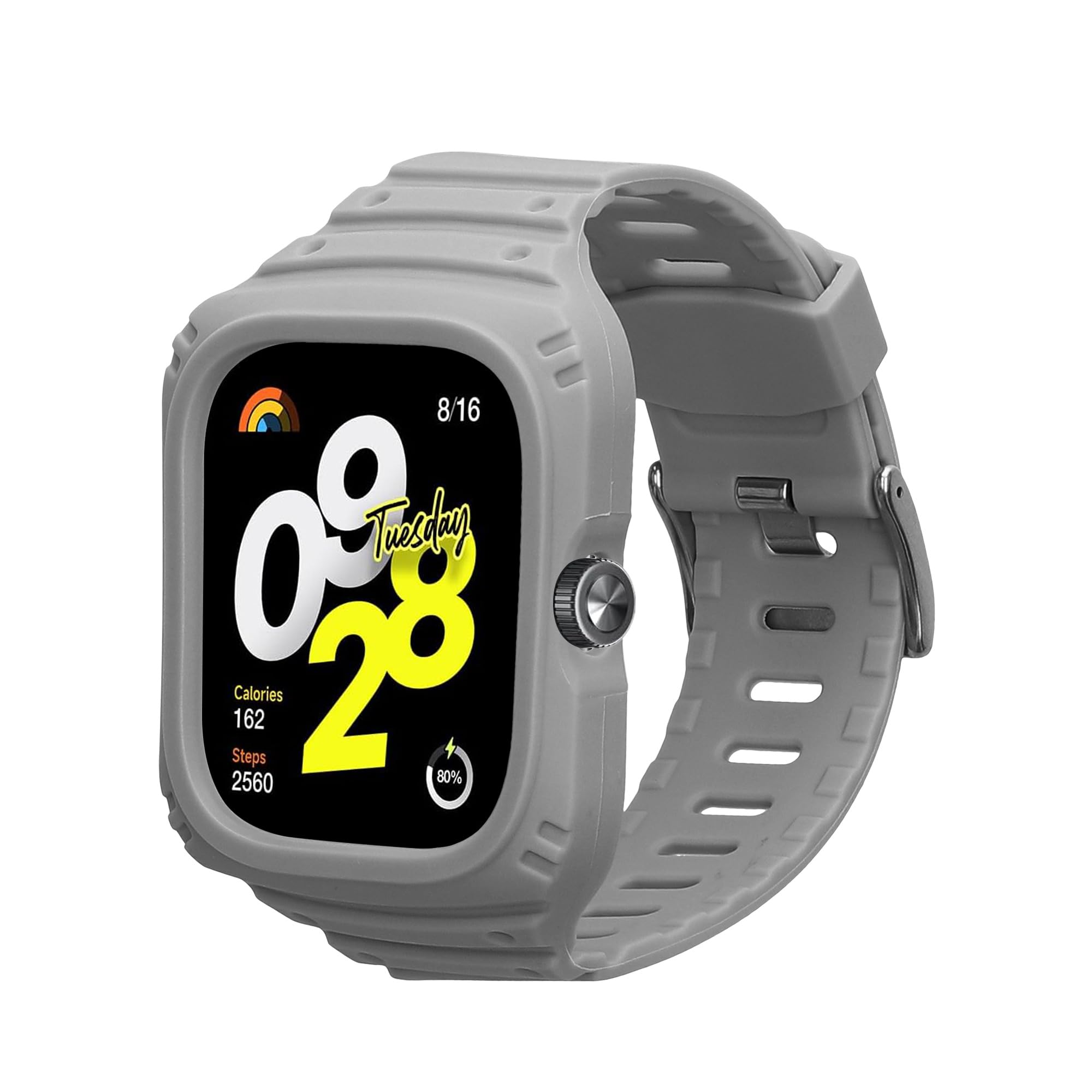 kwmobile Watch Band Compatible with Xiaomi Redmi Watch 4 - Strap Replacement Silicone Band - Grey