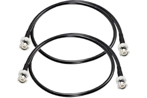 Superbat BNC Jumper Cable 60cm 2ft 50 Ohm BNC Male to BNC Male Low Loss RG58 Coaxial Cable 2-Pack for Radio Scanner Ham Radio