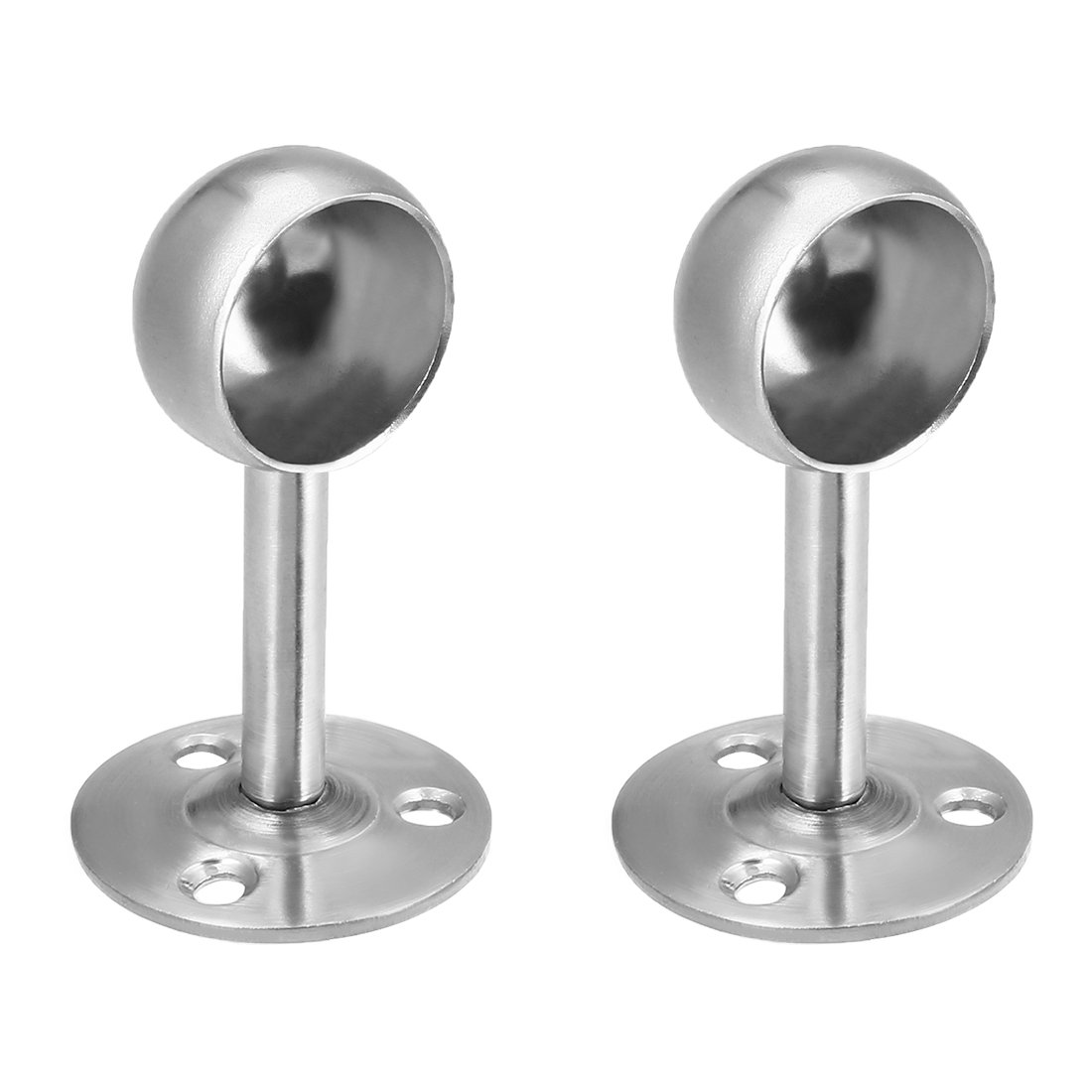 Sourcingmap Wardrobe Pipe Bracket, 32mm Dia, 95mm Height, Wall Mounting Rail Rod Support Socket 2pcs