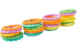 Bright Starts Lots of Links Rings Toys for Stroller or Carrier Seat, BPA-Free, Ages 0 Months Plus, Multicolor, 24 Count