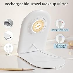 FUNTOUCH Rechargeable Travel Makeup Mirror with