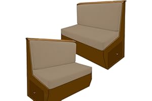 CC LOT RV Dinette Cushions Covers, Stretchable and Washable Fabric Sofa Seat Slipcovers for RV Camper Car Couch Include 2 Backrest Cover & 2 Bench Cover (Coffee Grey)