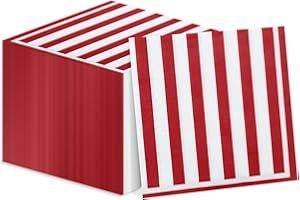 PIXHOTUL 100 Pcs Red and White Striped Napkins, Carnival Circus Party Napkins Carnival Paper Napkin for Carnival Circus Party, Kid’s Birthday, Baby Shower