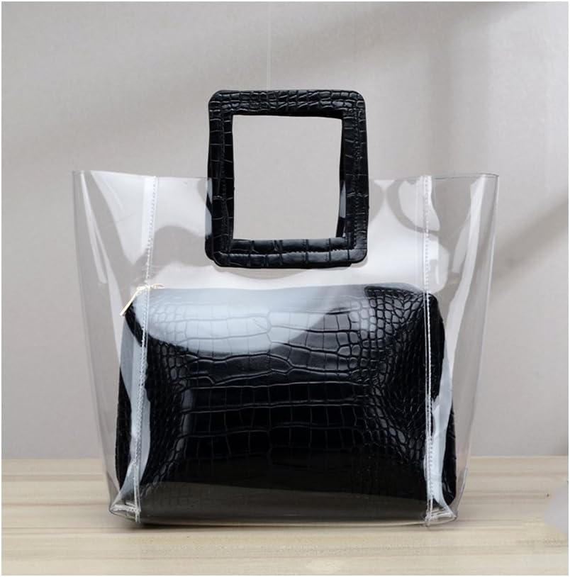 HaHapo Bolso de Mano para Mujer, plástico Transparente, PVC, para