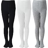 Marchare Little Kids Winter Tights Thick Cotton Solid Leggings School Uniform Warm Stockings For Girls 2/3 Pack