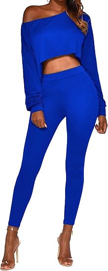 off white blue leggings set