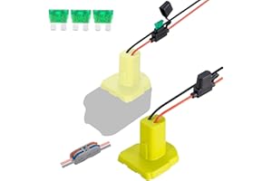 CRIVNHAR Power Wheel Adapter Compatible for Ryobi 18V Battery with 30A Fuse & Wire terminals, Power fit for Rc Car, 14 Gauge Robotics, Rc Truck, DIY, Compatible for Ryobi 18V P108 P107 P102 P100
