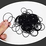 SZCXDKJ 100pcs Black Elastic Hair Bands 4cm Thin 1.4mm Kid Ponytail Holders view 3