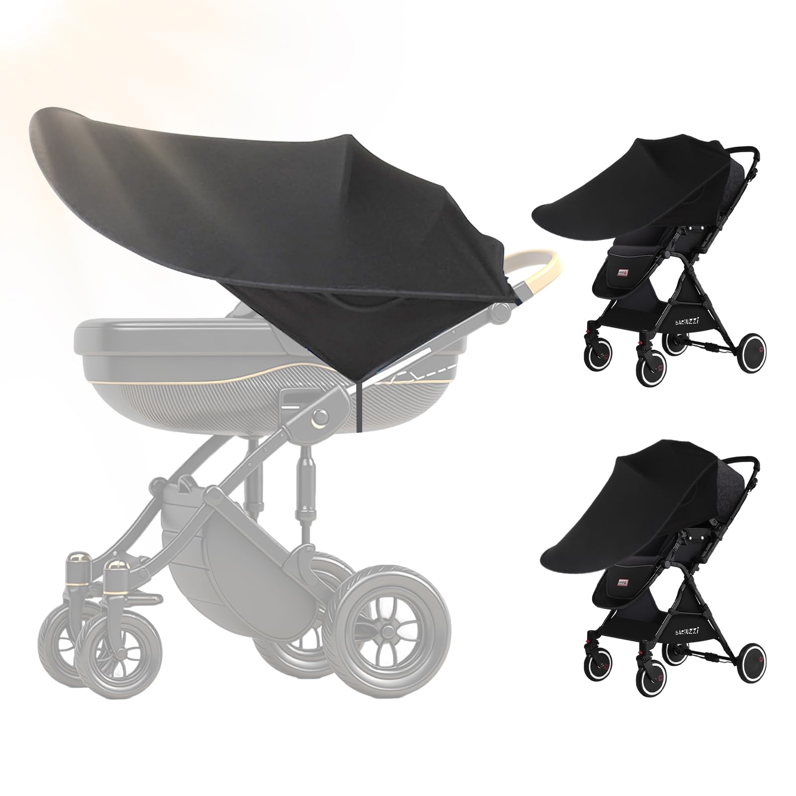 AUVSTAR Baby Stroller Sun Cover,Baby Carriage Awning,Infant Pushchair Sun Shade Baby Stroller Black Sun Shield, Sun Shield, Baby Stroller Car Seat Has Excellent UV Protection (Black)