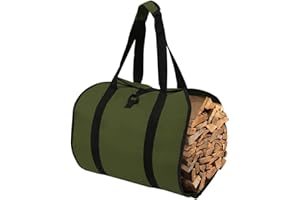 BREENHILL Wood Carrier Bag for firewood Heavy duty Durable Wood Carrier for Fireplace, Large Firwood Holder