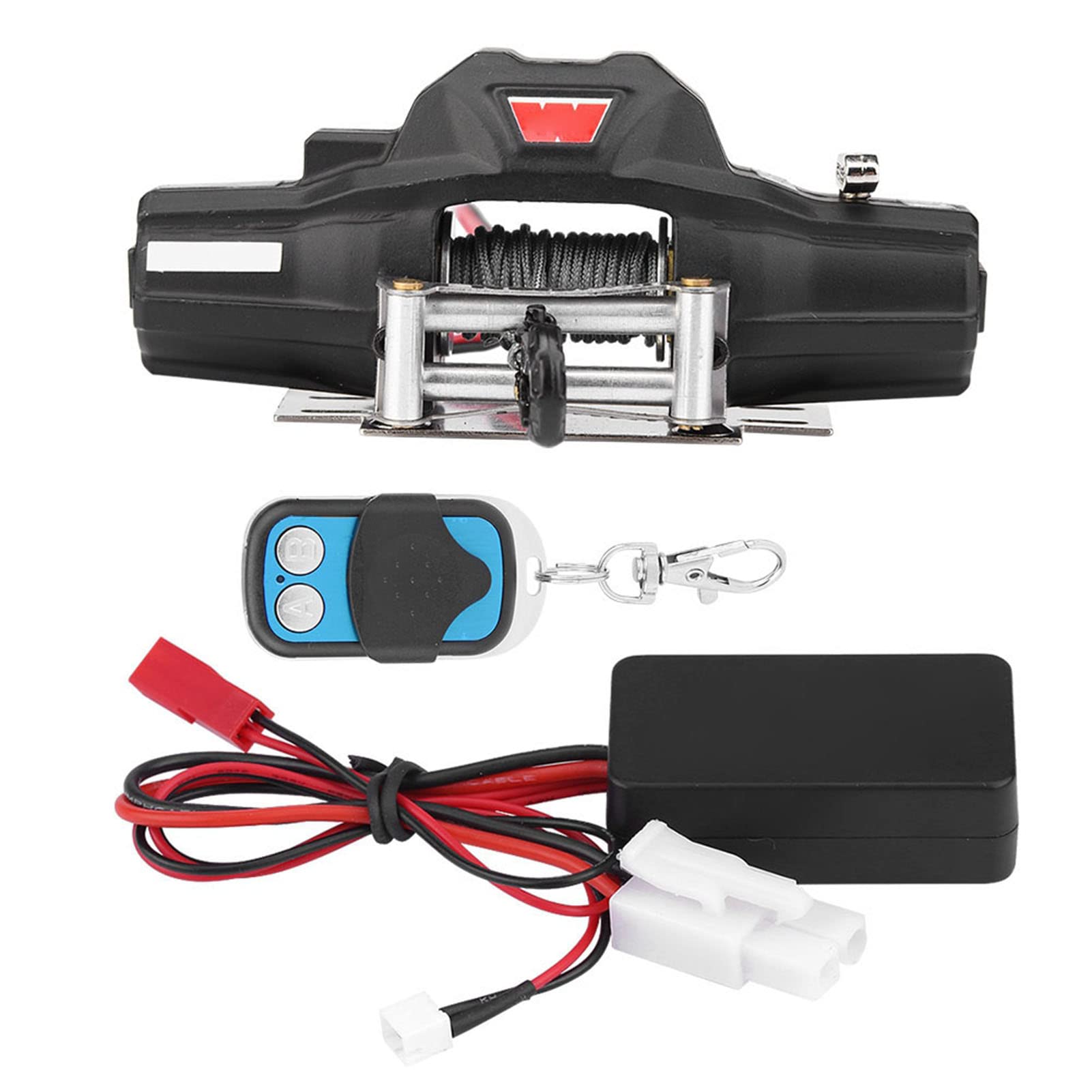 RC Car Winch, 1/8 Scale RC Model Vehicle Crawler Car Dual-motor Winch With Remote Controller