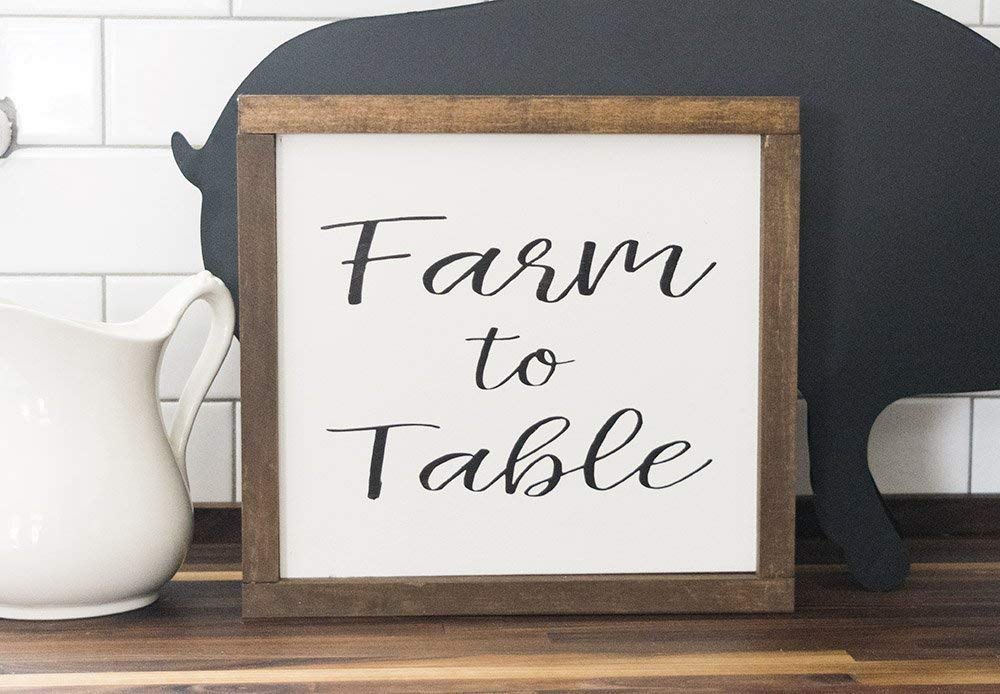 Amazon Com Farmhouse Kitchen Sign Farm To Table Rustic Farmhouse