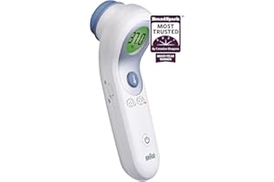 Braun NTF3000CAV1 No Touch + Forehead Thermometer with Colour Coded Display for Infants, Children and Adults, No. 1 Brand Amo