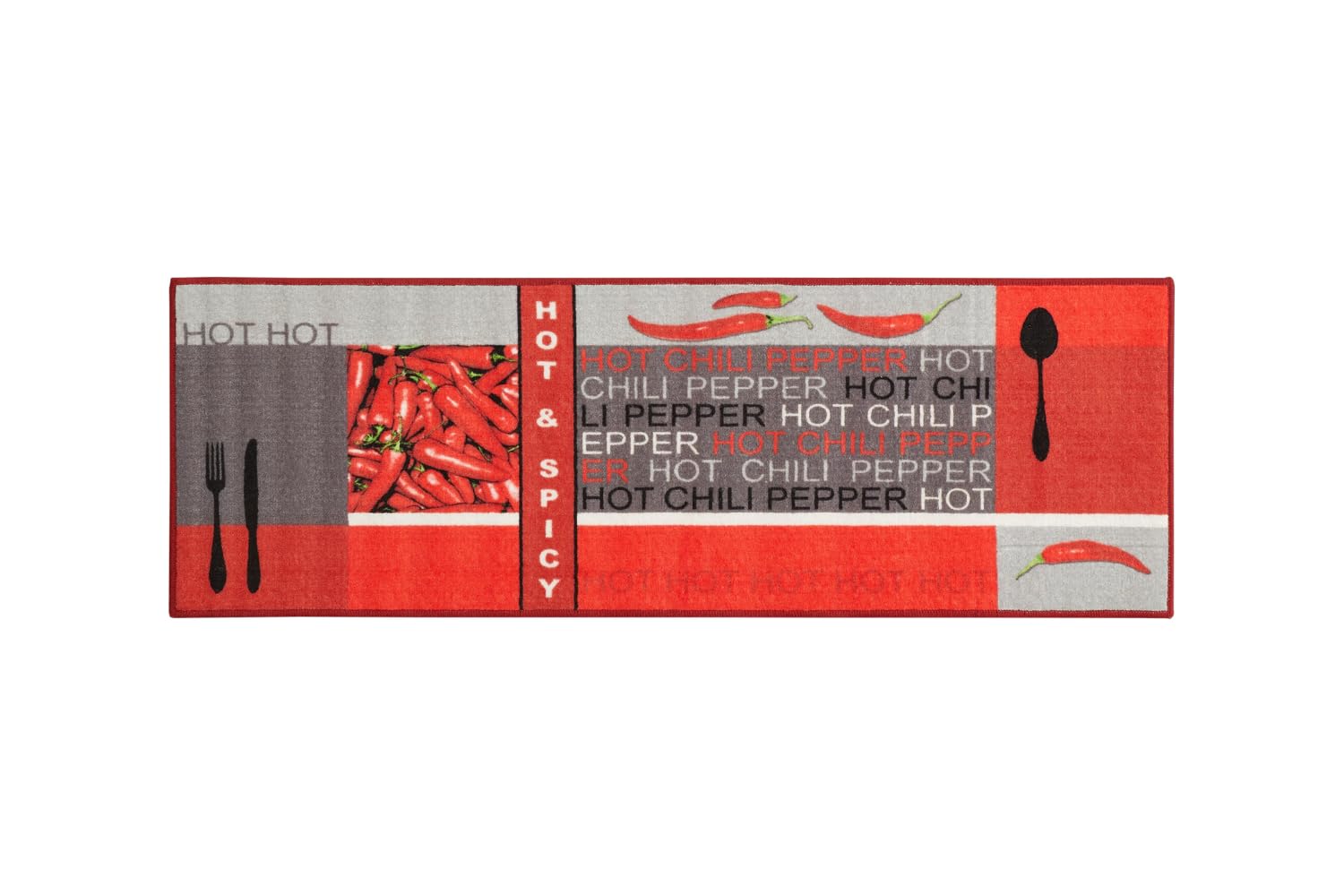 Andiamo 282648 Hot Pepper Kitchen Rug 100% Polyamide , Red, 120 x 67 x 0.5 cm
