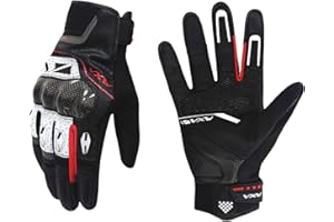 VXW Motorcycle Gloves for Men and Women - Gel Palm Sliders, Leather & Mesh Construction Full Finger Touchscreen, High-Speed Sports Gear for MTB/ATV/BMX/Motocross/Dirt Bike