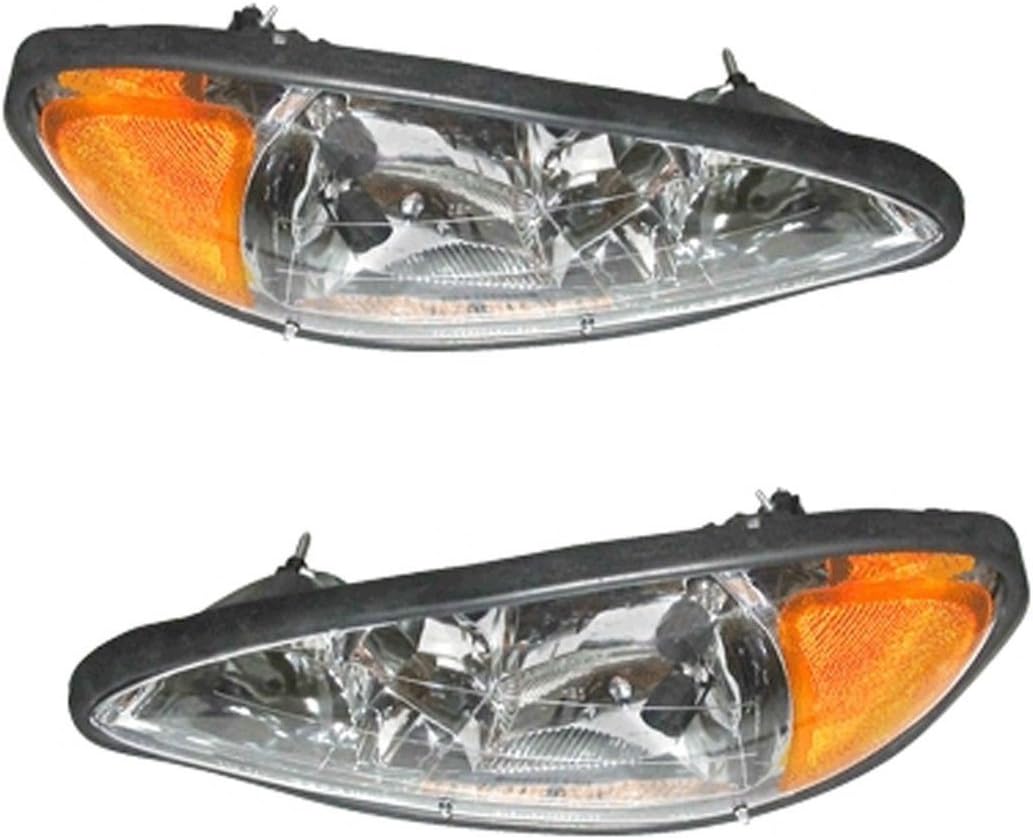 Amazon Com Pontiac Grand Am 1999 2005 99 00 01 02 03 04 05 Head Light Headlight Pair Set Automotive
