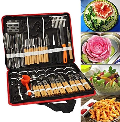 Dastrues 80pcs/Set Portable Vegetable Fruit Food Wood Box Engraving Peeling Carving Tools Kit Pack