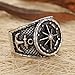 316L Men's Stainless Steel Black Silver Vintage Anchor Nautical Compass Ring