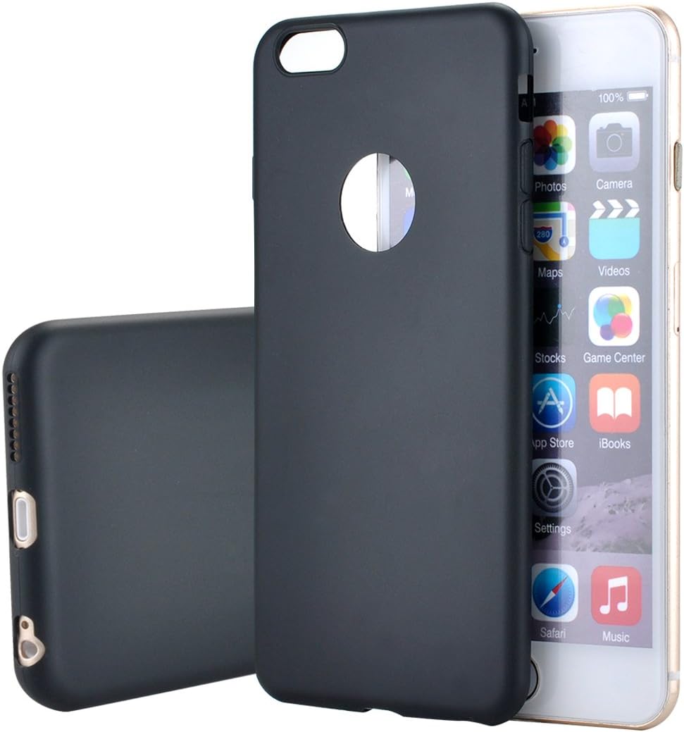iPhone 6/6S Case,MONIGE[TPU] Soft Clear Cover Case Show Logo for Apple iPhone 6/6S 4.7 Inch Screen Protector (2015)(Black)(Package of 1)