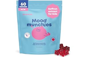 JoySpring Saffron Gummies for Kids | Saffron Extract with GABA Supplements Offer Mood Support and Calms Temper Tantrums | Sugar Free Gummies