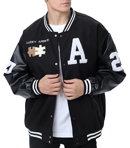 Eocicvvi Men's College Jacket Women's Leisure Jacket Harajuku