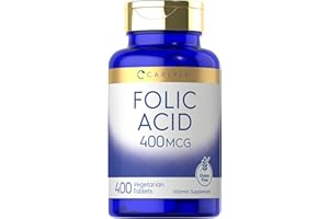 Carlyle Folic Acid 400 mcg | 400 Tablets | Vegetarian, Non-GMO, Gluten Free Supplement