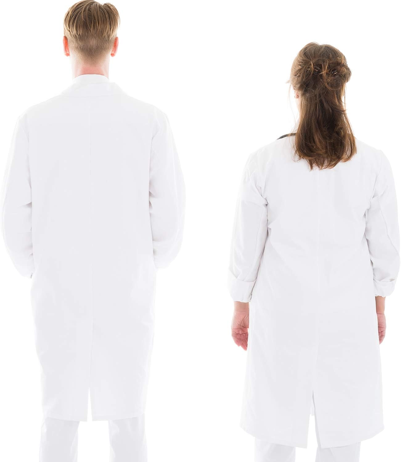 Talvania Lab Coat Men Women White Long Sleeve Unisex Lab Coats Cotton Laboratory Coats: Clothing