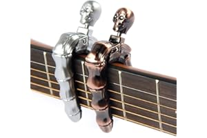 YUEKO Guitar Capo Skull Knob Design Universal 4 5 6 12 Strings Instrument Capos for Electric Classical Acoustic Guitar Bass Ukulele Mandolin Banjo and More(Bronze)