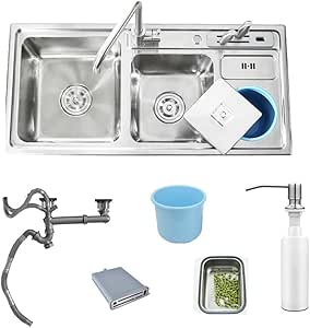 HomeLava Fregadero de Cocina de Tres Senos Fregadero de Acero