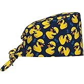 Working Cap with Sweatband Adjustable Scrub Cap for Women Men Tie Back Hat Nurse Surgical Caps