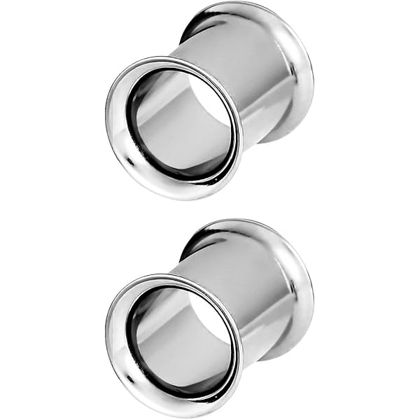 1 PAIR  2pcs  CLEAR ACRYLIC TUNNELS Double Flare Gauges Solid Saddle Thin Ear Flesh Plugs 1015 1 1 2 38mm
