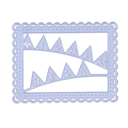Rrimin 1pc Metal Wish Flags Square Dies Stencil Craft Embossing Cut Die For DIY