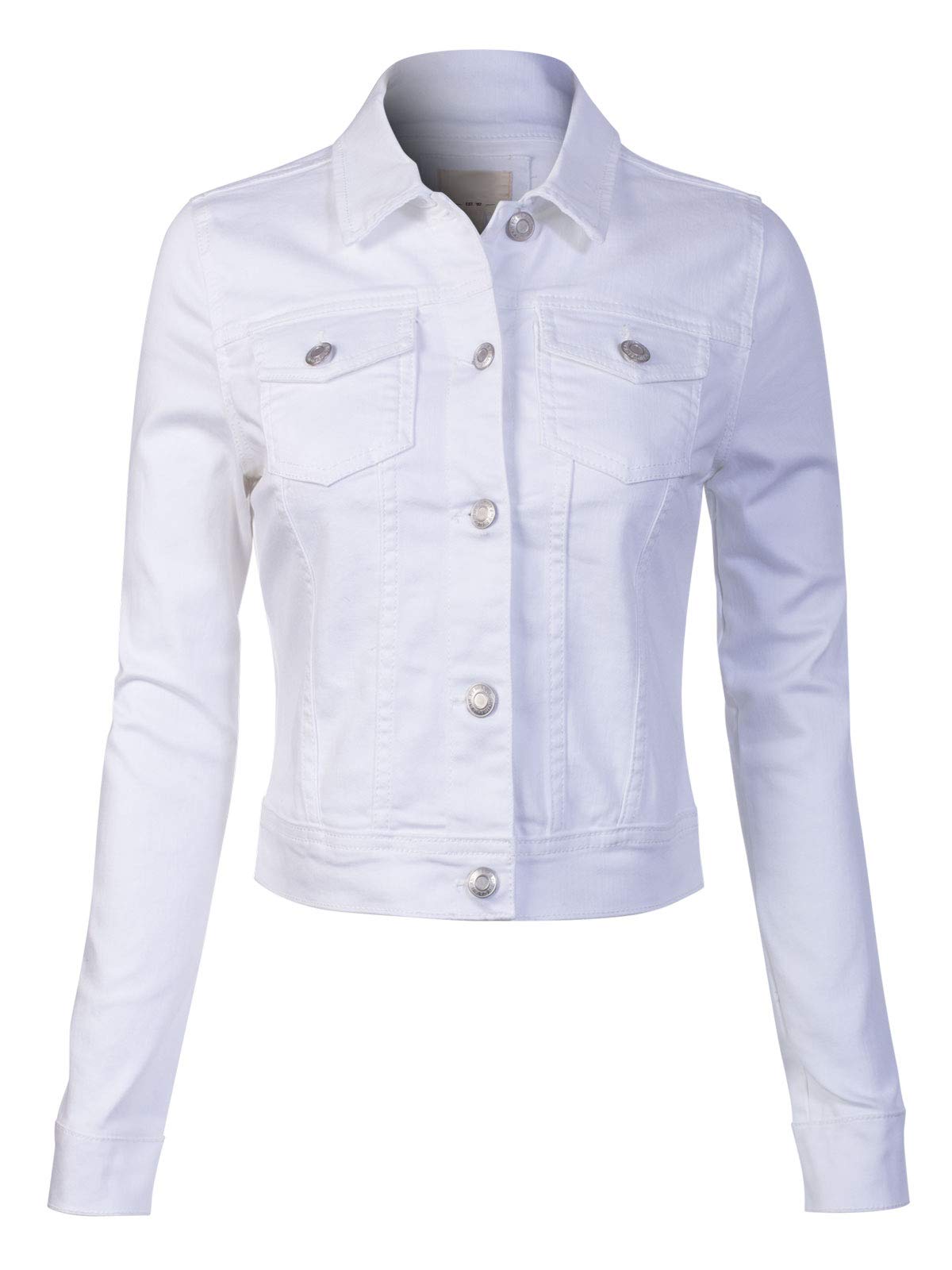 Photo 1 of (SMALL) (BAGGED) Design by Olivia Women's Classic/Destroyed Vintage Washed Long Sleeve Denim Jean Jacket White S