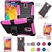 Note 3 Case,Galaxy Note 3 Case,[Perfect Fit] [Light Weight] Shock-Absorption / High Impact Resistant Hybrid Dual Layer Protective Case Cover with Kickstand for Samsung Galaxy Note 3 III N9000 (Pink)