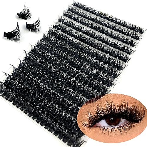 HBZGTLAD 30D/40D/50D/60D/80D Mink Eyelashes 280 Bundles Natural Eyelash extension 3D Russia Volume Individual Eyelash Cluster Makeup Tools Lashes (80D-D Curl-0.07MM-MIX)