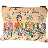 MONNYCAR Stay Golden Women's Cosmetic Bag with Golden Girls Theme, Zippered Pouch for Makeup, Portable Travel Multi-Functional Bag, Ideal Gift for Friends and Sisters,Gift Idea for Christmas (F0162)